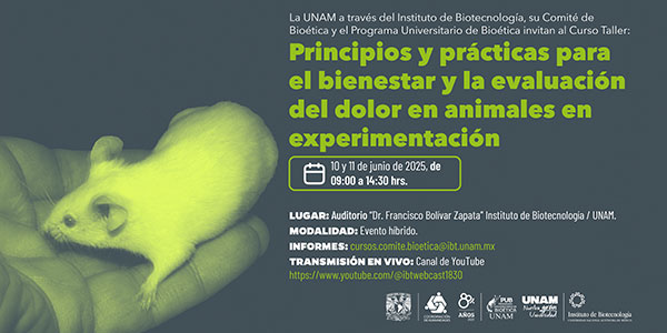 CURSO - TALLER: Principios y prcticas para el bienestar y la evaluacin del dolor en animales de experimentacin.
