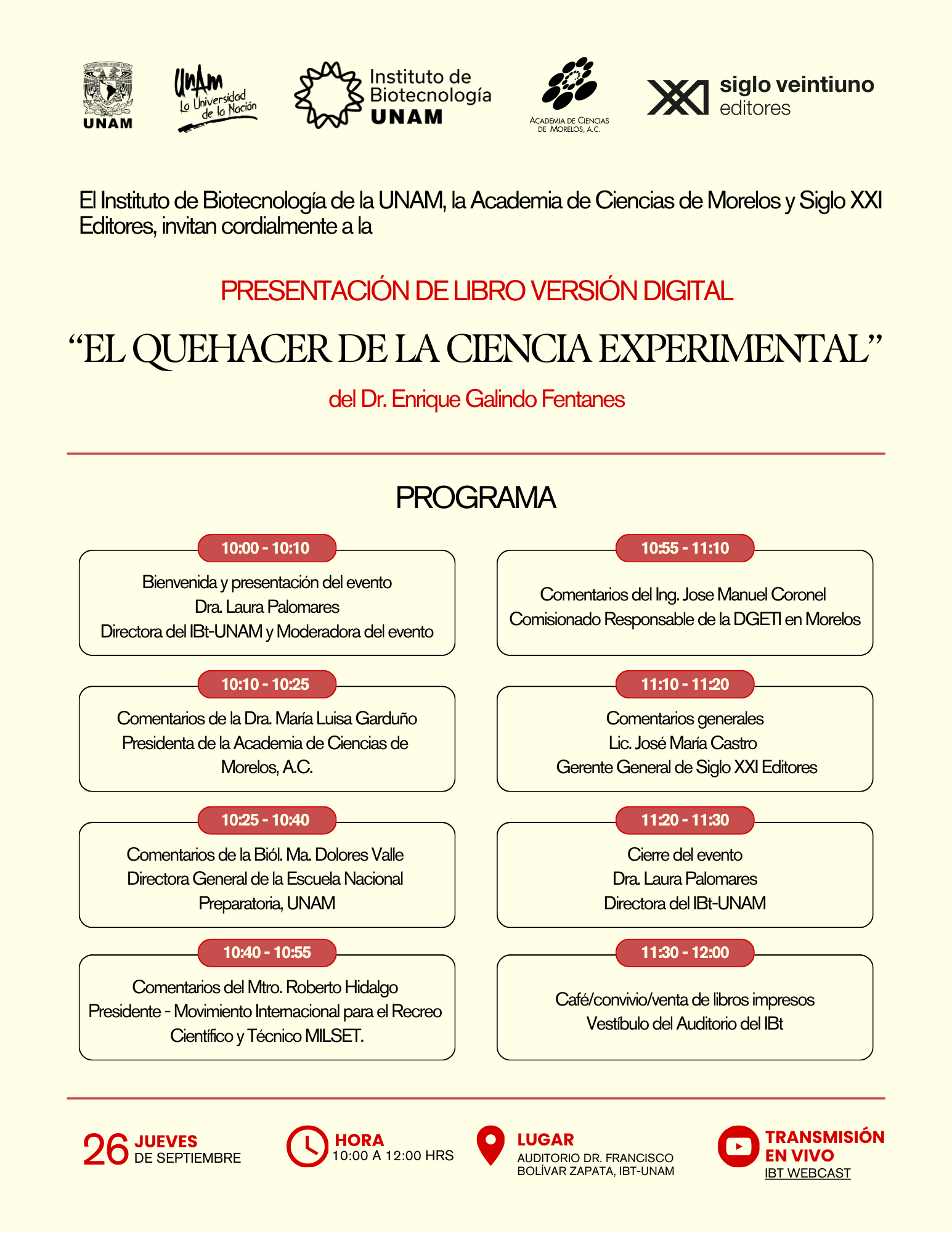 Programa presentacion de libro EG