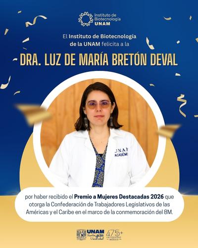 Otorgan a la Dra. Luz de Mar&iacute;a Bret&oacute;n Deval el Premio a Mujeres Destacadas 2026.